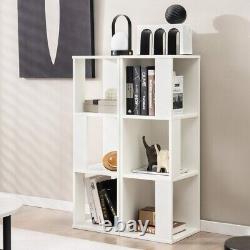 2 Pcs 6 Cube Wood Bookshelf 3-tier Display Storage Rack Pour Home Office Blanc