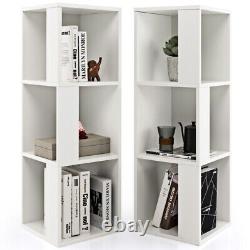 2 Pcs 6 Cube Wood Bookshelf 3-tier Display Storage Rack Pour Home Office Blanc