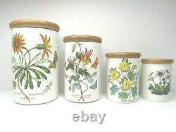 4 Botanic Garden Portmeirion Lidded Canisters Storage Decor Display Spice Jars