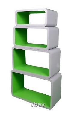 4 Pièces Rétro Floating Shelves Cube Bookcase Display Shelf Storage New Color Uk