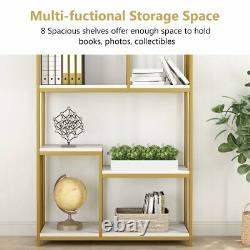 7-open Shelf Bookcases, Modern Bookshelf Elegant Storage Display Shelves Nouveau