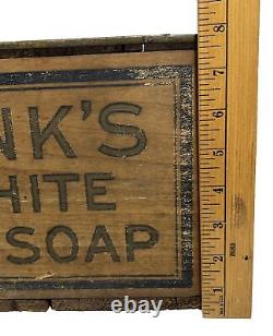 Antique Fairbank's Fée Pure Savon Flottant Blanc Boîte en Bois Présentoir de Magasin de Campagne