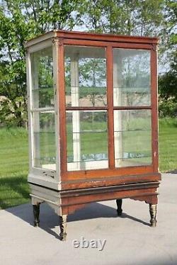 Antiquité Apothicary Cabinet Bakers Cabinet Oak Display Case Country Store Cuisine