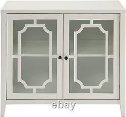 Armoire De Sol En Verre-portes Design Classique En Bois Hallway Display Storage Blanc