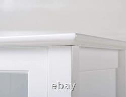 Armoire Moderne En Verre Accent Salon Maison Bureau Display Storage Blanc