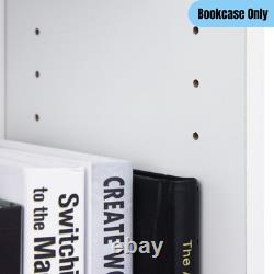 Bibliothèque 5-shelf Rangement Réglable Home Office Display Organisateur Modern White