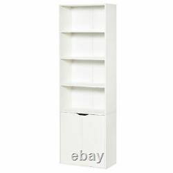 Bibliothèque D'étagère Tall Modern Furniture Display Storage Cabinet Unité De Rayonnage Blanc