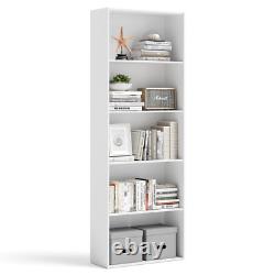 Bibliothèque de rangement à 5 étagères, meuble d'affichage multifonctionnel moderne, armoire blanche