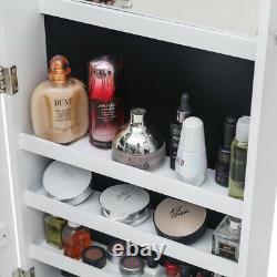 Bijoux Cabinet Miroir Organisateur Rangement Mur & Porte Monté Avec Lumière Led Blanc