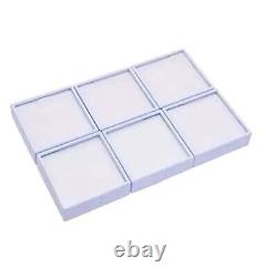 Boîte de rangement d'affichage de gemmes en verre de premier choix (6 x 6 cm) Blanc, Noir