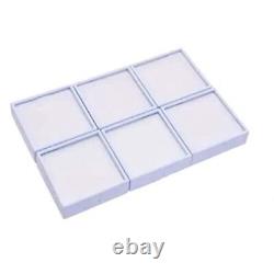 Boîte de rangement d'affichage de pierres précieuses en verre pour outils de stockage de pièces de monnaie (blanc, 9 x 9 cm)