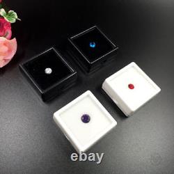 Boîte de rangement en plastique pour pierres précieuses / diamant blanc de 4x4 cm