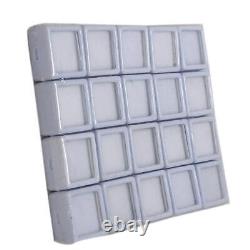 Boîte de rangement pour gemmes en verre blanc 3x3cm. Boîte d'affichage de gemmes avec livraison gratuite