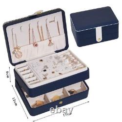 Boîtes de rangement de voyage pour organisateur de bijoux en PU portable pour affichage de support de boucles d'oreilles