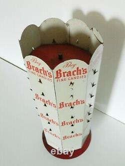 Brach’s Candy Dispenser Rack Store Display Tournant Vieux Vtg Advert Sign Metal