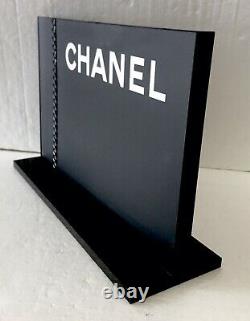 Chanel Black Store Display Stand Double Sided White Letters Stand Sign