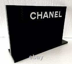 Chanel Black Store Display Stand Double Sided White Letters Stand Sign