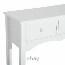 Classique Wooden Console Table Display Stand Tiroirs De Rangement Couloir Blanc Étroit