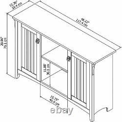 Console D'armoire De Rangement Accent County Cottage Display Table Storage Off-white