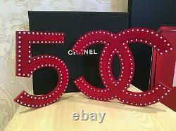 Deux Très Rare Chanel Magasin Afficher Factice 5 + Logo CC (couleur Rouge Acrylique)