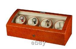 Diplomat Estate Burlwood Eight 8 Watch Winder Wood Display Storage Case Box Nouveau