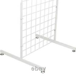 Display Grid Rack 3 Pack 6 Pi White Panel Retail Metal Stand Store Art Organizer