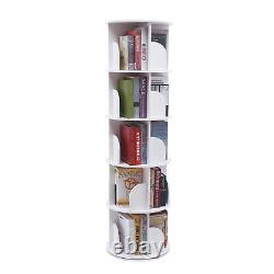 Étagère à livres pivotante à 360° avec 5 niveaux de rangement en forme de bibliothèque, étagère de rangement autonome pour présentoir.