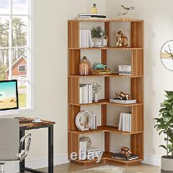 Étagère d'angle en bois blanc pour bibliothèque, étagère ouverte, rangement à la maison et organisateur