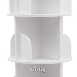 Étagère de rangement de livres rotative à 360° à 5 niveaux, étagère d'exposition blanche