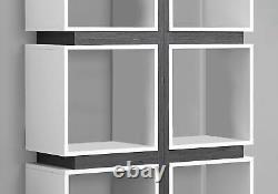 Étagère de rangement en cube pour bibliothèque ouverte, présentoir d'étagères, mobilier d'accent blanc gris