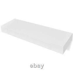Étagère murale blanche en MDF avec 1 tiroir de rangement pour livres/DVD Y7Z4
