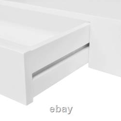 Étagère murale flottante blanche en MDF NNEVL avec 1 tiroir de rangement pour livres/DVD.