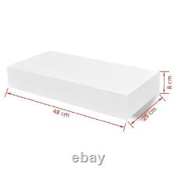 Étagère murale flottante blanche en MDF avec 1 tiroir de rangement pour livres/DVD