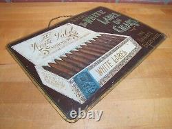 Étiquette Blanc 5c Cigars Antique Tin Ad Store Display Sign Carvalho & Co Phila USA