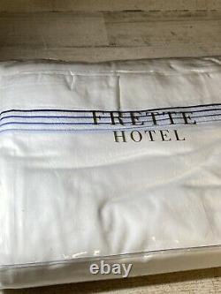 Frette Hotel Cruise Queen 4 Piece Sheet Set White / Sky Store Défauts D’affichage