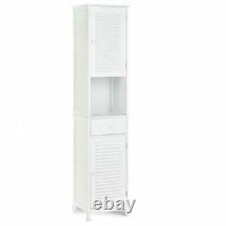 Gain D’espace Blanc Lattes Près De 6' Tall Slim Storage Cabinet Tiroir & Affichage
