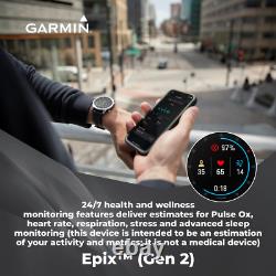Garmin Epix Gen 2 Sapphire Edition Smartwatch Avec Écran Amoled Titanium Blanc