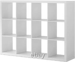 Grande bibliothèque à 12 cubes moderne blanc étagères de rangement ouvertes séparateur de pièce