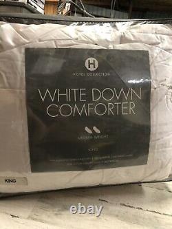 Hotel Collection King White Down Comforter 400 Tc Medium Weight Store Display