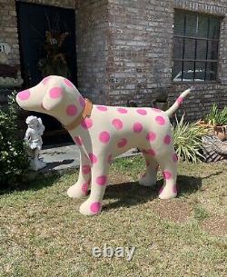 Huge 69 Victoria's Secret Pink Dog Mascot Store Display Polka Dot Retraité Rare