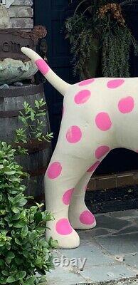 Huge 69 Victoria's Secret Pink Dog Mascot Store Display Polka Dot Retraité Rare