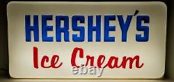 Ice Cream Vtg Hershey Lighted Signeront Un Magasin Fenêtre D'affichage Gaufrée 28x14