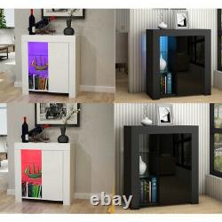 Moderne High Gloss Door Matt Sideboard Storage Cupboard Display Cabinet Led Light
