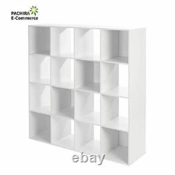 Organisateur De Cubes De Stockage En Bois, Étagères D'affichage Système De Bibliothèque 4x4 White-new
