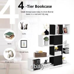 Porte-livres 5-tier Porte-brochures Porte-livres Noir Et Blanc Display Rangement Rack Stand