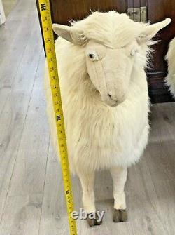 Rare Paire De Moutons 100% Sheepskin Sheep Brooks Brothers Store Display Sheep 3 Htf