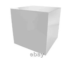 Retail Pedestal Stand Display 5 Sided Cube Storage Riser 12 Blanc Acrylique