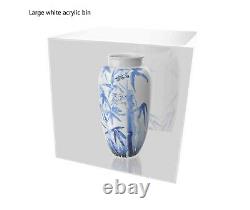 Retail Pedestal Stand Display 5 Sided Cube Storage Riser 12 Blanc Acrylique
