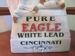 Scarce Antique Pure Eagle White Lead Paint Store Display Pré 1906 Cincinnati Oh