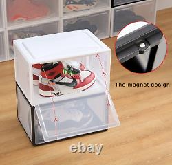 Shoe Box Plastic Magnetic Drop-side 10pk Stackable Container Storage Or Display